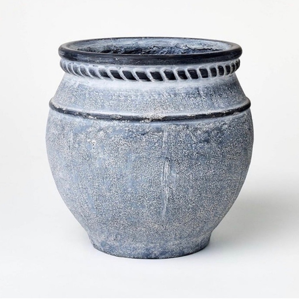 Medium Concrete Planter Vase Antique Finish Blue – Threshold Studio McGee